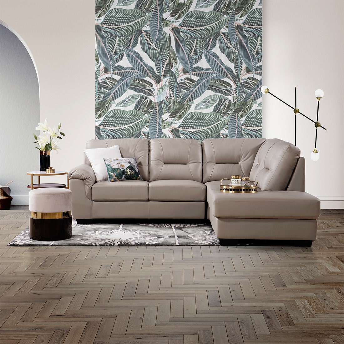 SB Design Square SB FURNITURE โซฟาเข้ามุมขวา รุ่น Gear สีเทาอ่อน (240x218x90 ซม.) ราคา 43,941 บาท*ส่งฟรี