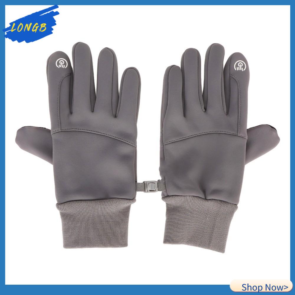 LONGB 1Pair Chống thấm nước Găng tay thể thao ngoài trời Màn hình cảm ứng Chống gió Găng tay mùa đông Bền bỉ Ấm áp Găng tay xe đạp Unisex