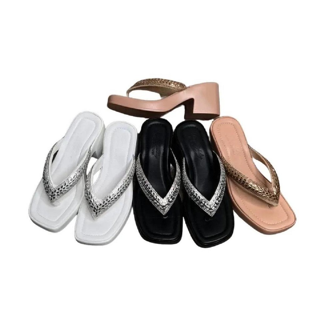 dép nữ đế cao - dép nữ gót cao 6cm - quai kẹp xoàn ( MS  15 ) DéP Shoes GiàY