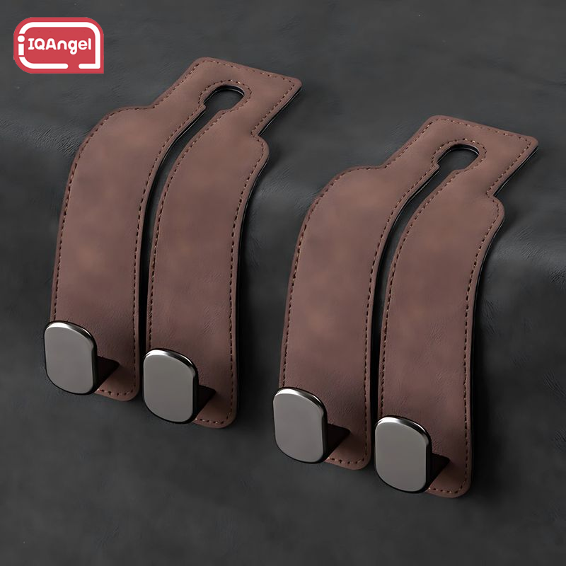 IQANGEL Car Seat Dual Hooks Multi-Functional Rear Phone Holder Storage Organizer Leather Style Interior Accessory Giá 19,400 Đồng*Miễn phí vận chuyển