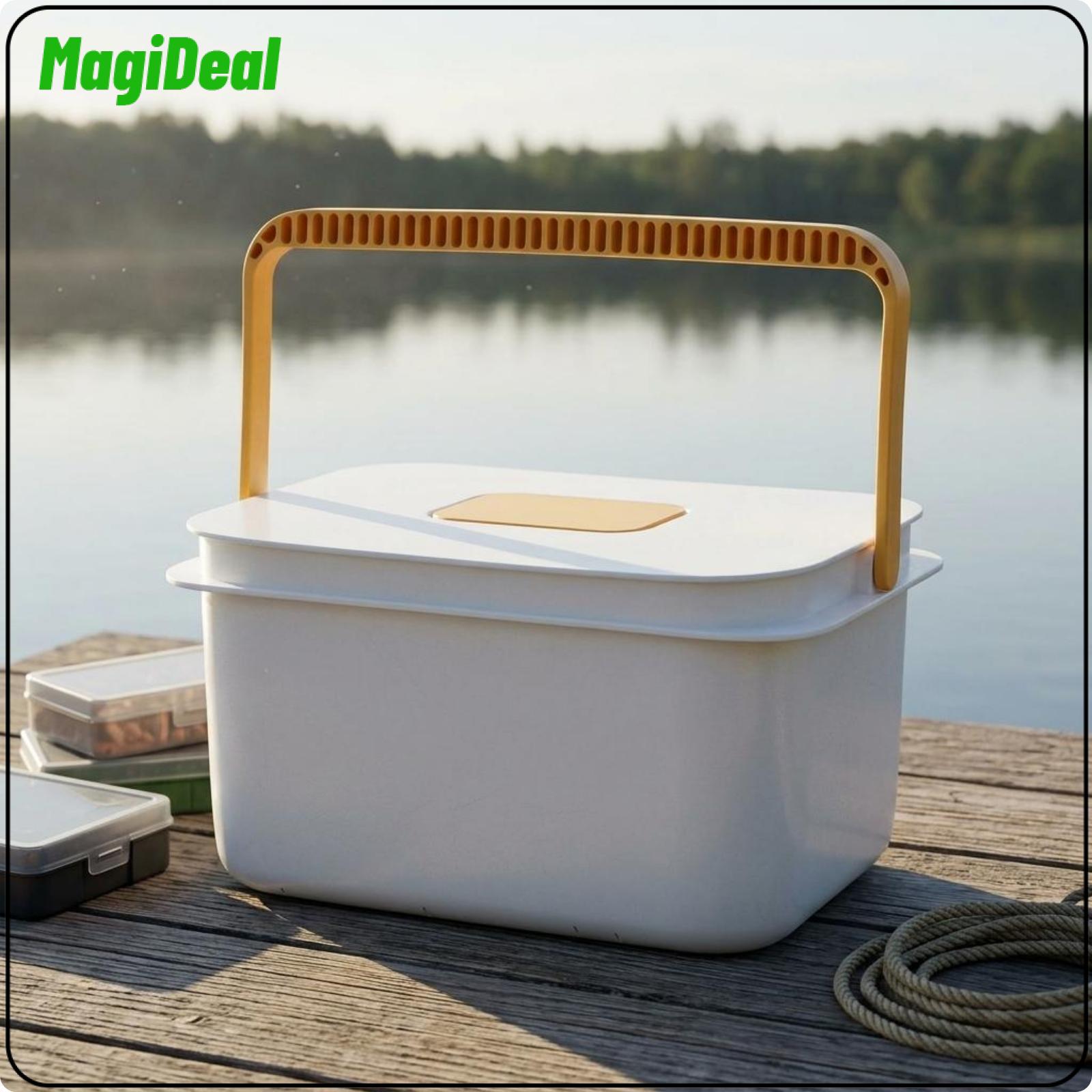 Fishing Storage Container Rounded Corners Tackle Box Camping Storage Box Two-Tone Design Sturdy Polypropylene for Anglers