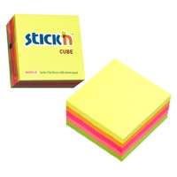 STICK N กระดาษโน้ตกาวในตัว คละสีนีออน ขนาด 3x3 นิ้ว 80 แผ่น/เล่ม (แพ็ค 5 เล่ม)