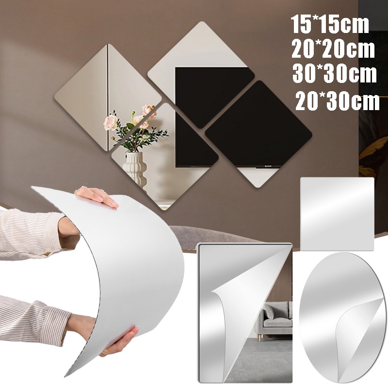 Acrylic Self-Adhesive Mirror Stickers for Home & Playrooms