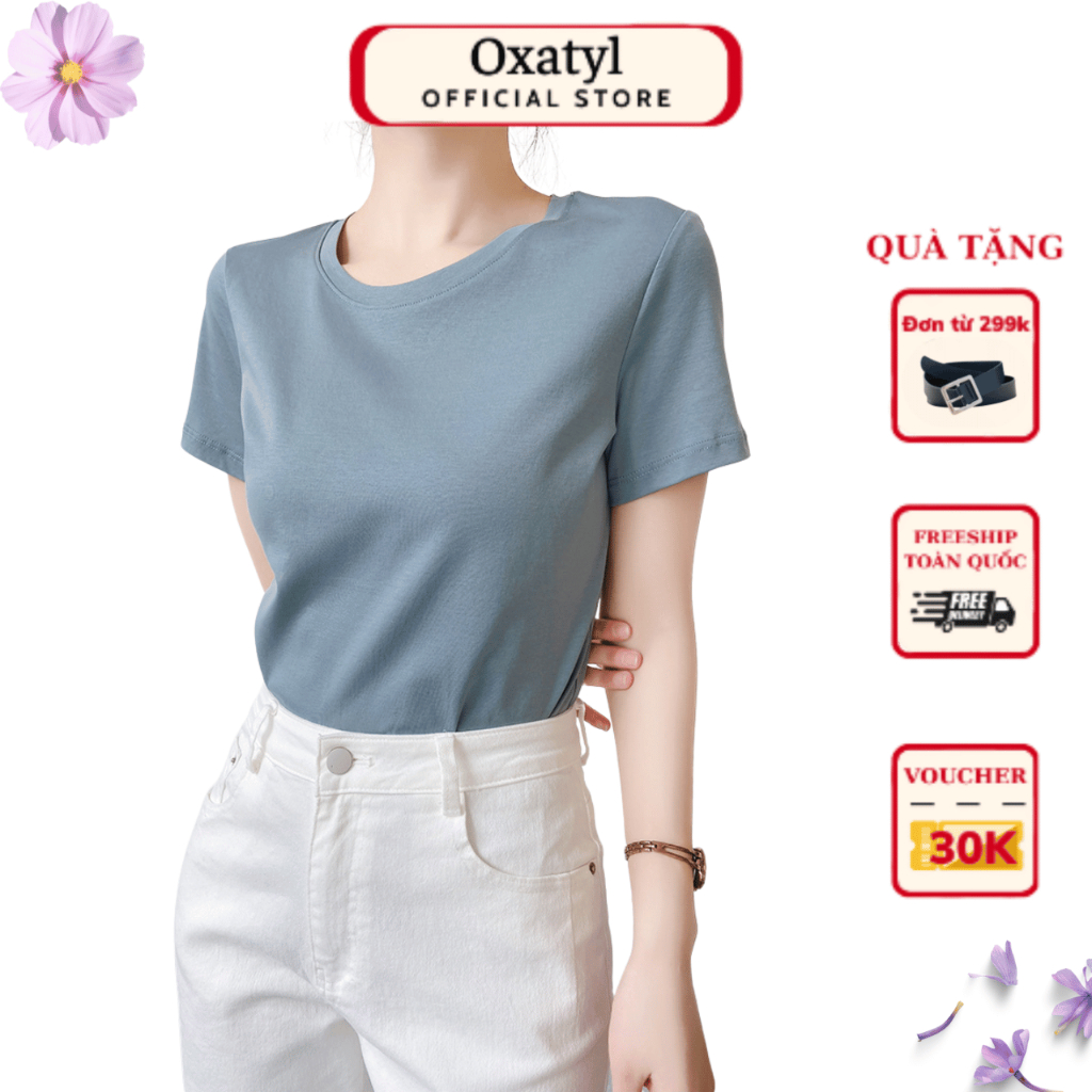Áo thun nữ cổ tròn dáng ôm body basic, áo phông trơn nữ cộc tay cotton đen trắng chất vải đẹp A512