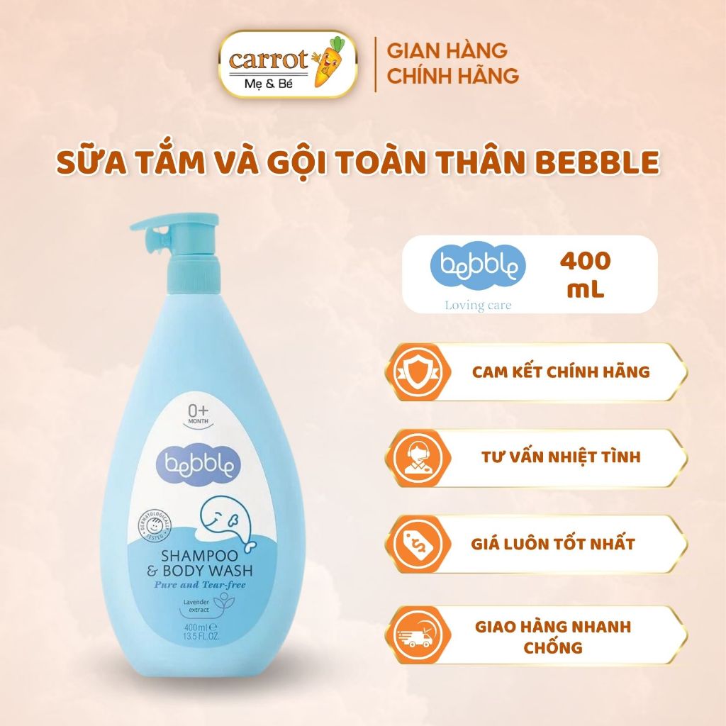 Sữa Tắm Và Gội Toàn Thân Bebble 400ML