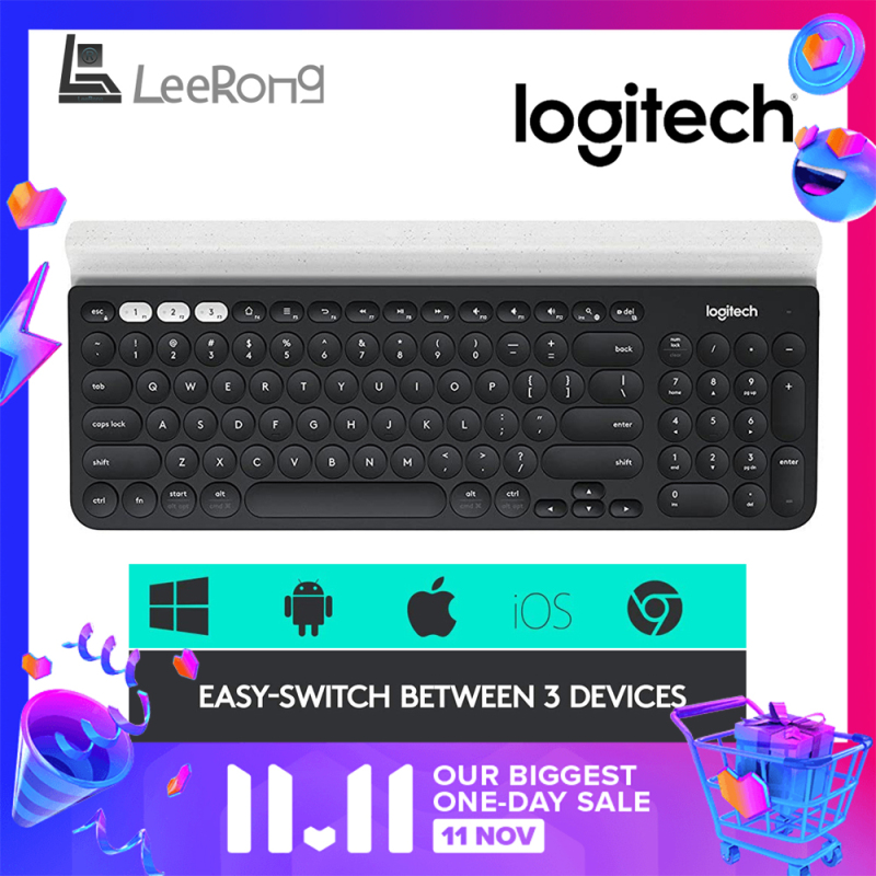 Logitech K780 Multi-Device Wireless Keyboard Unifying USB Dual Mode Full Size Mute Keyboard For PC Laptop Phone Tablet Singapore