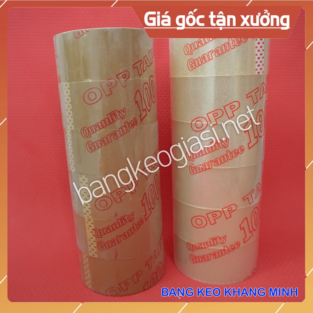 Băng keo dán thùng trong,đục 100 Yard siêu dính [1kg] 6 cuộn/ 1 cây
