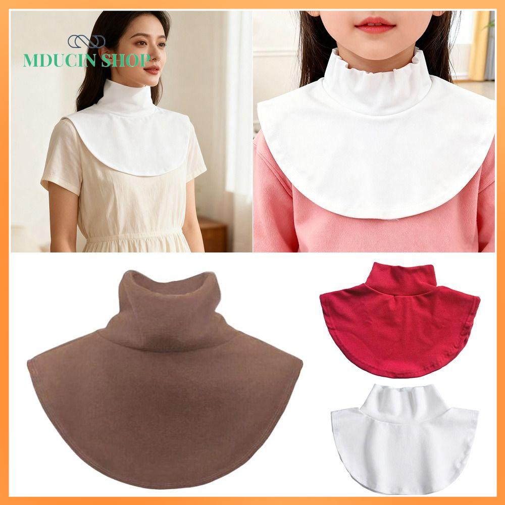 MDUCIN SHOP Độ đàn hồi cao Cổ áo giả Đã chải Màu sắc đồng nhất Cổ áo nhung Đức Đế trang trí Lông cừu Cổ cao Mùa thu mùa đông