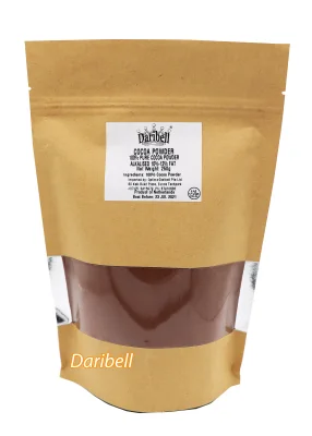 2 X 250g Pack Bundle, Daribell Alkalized Premium Cocoa Powder 10% - 12% Fat Content