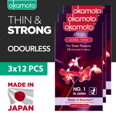 [Bundle of 3] Okamoto Orchid Ultra Thin Condoms Pack of 12s