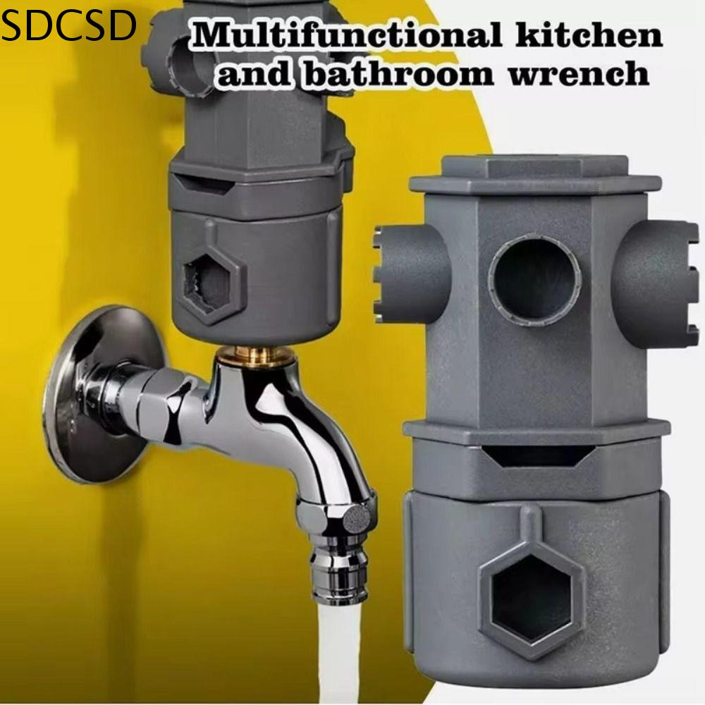 SDCSD Nhựa Cờ lê đa năng Rò rỉ nước máy Đập Vỡ Lõi van Bộ dụng cụ cờ lê Nhỏ gọn 16 trong 1 Dụng cụ sửa chữa Vòi chậu rửa Vòi nước