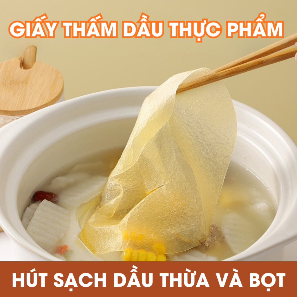 Giấy thấm dầu thực phẩm 100 tờ, giấy lót bánh thấm dầu đồ ăn chiên rán, hầm có lỗ thoát khí UNIHOME - GTDTP01