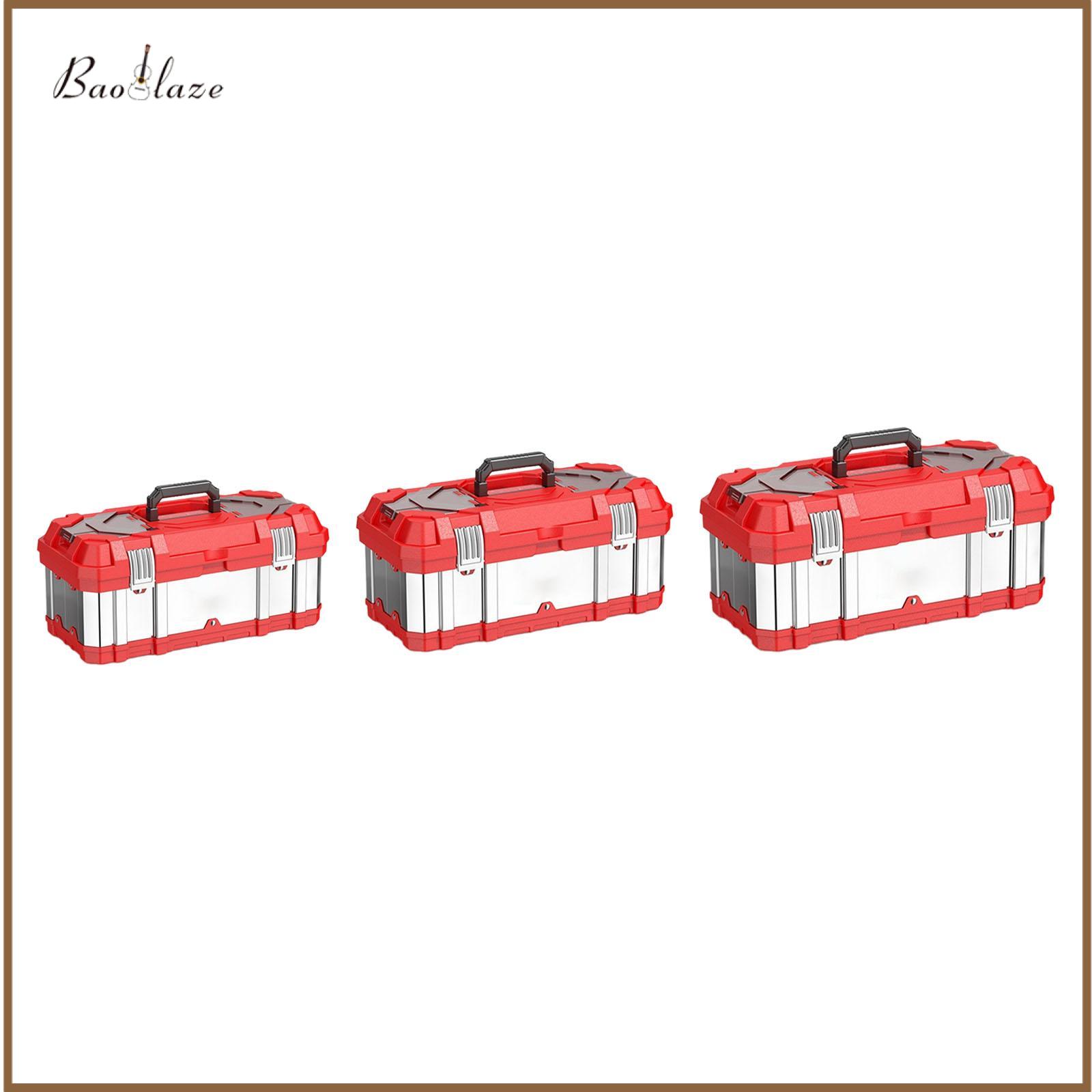 Double Layer Stainless Steel Tool Box with Removable Tray Sturdy Tool Container Tool Storage Case for Car Trunks Garage Home ราคา 2,557 บาท*ส่งฟรี