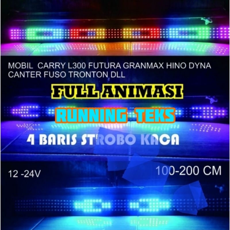 One Set of Glass Strobos 4 Rows 69 Modes 12V and 24V Harga 119,000 rupiah*Gratis Ongkir