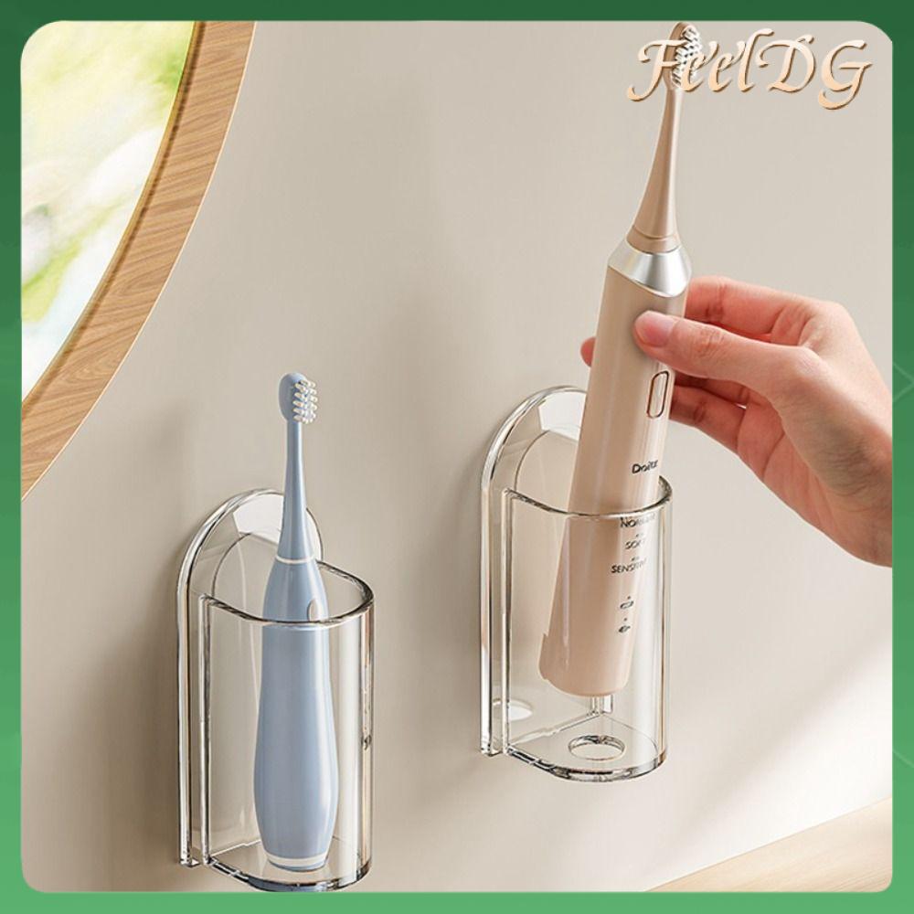 FEELDG Không cần đục lỗ Giá để bàn chải đánh răng điện Trong suốt Tiết kiệm không gian Đế bàn chải đánh răng điện Gắn tường Giá để bàn chải đánh răng Phụ kiện phòng tắm