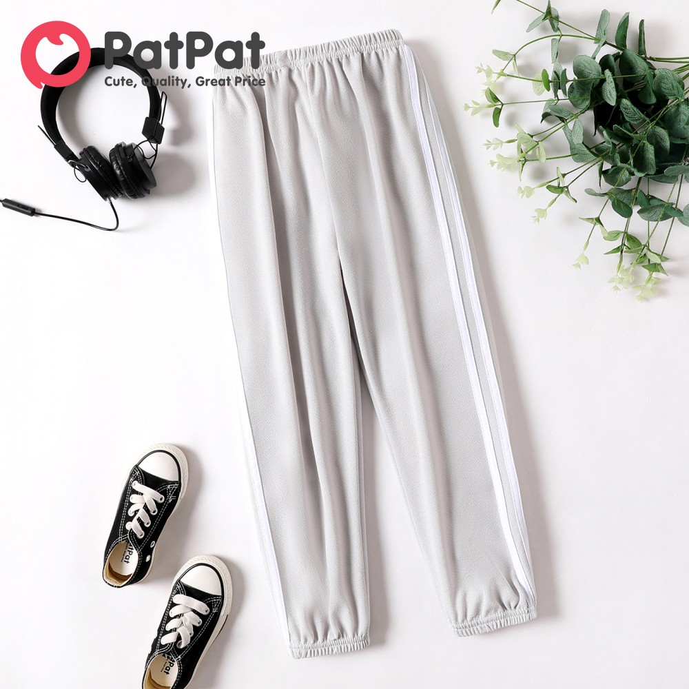 PatPat Kid Boy Kid Girl Sporty Striped Breathable Ankle Length Thin Pants
