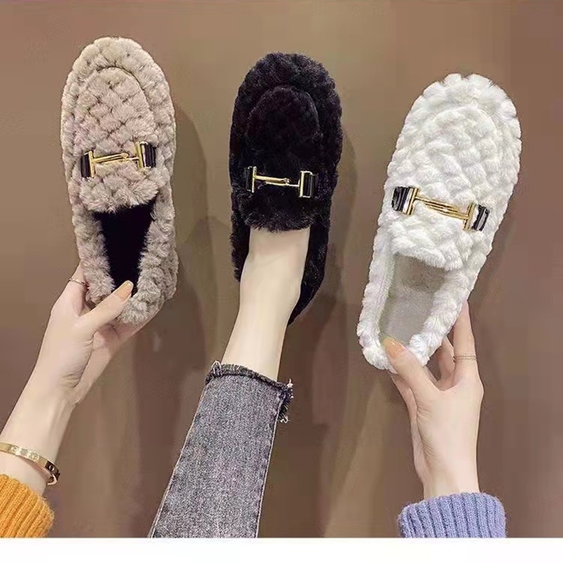 Mfs giày doudou lót nhung cho các bà mẹ trung niên và cao tuổi giày giữ ấm dày dặn cho gia đình