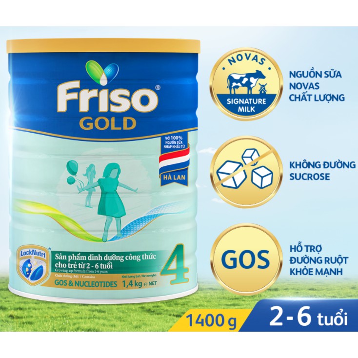 Mẫu MớiSữa Bột Friso Gold 4 Hộp 1400g