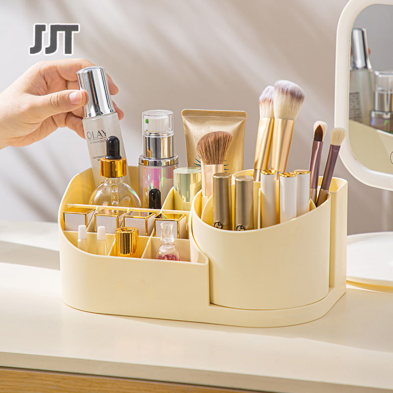 JJT Hộp lưu trữ, kệ, hộp lưu trữ mỹ phẩm đa năng, hộp mỹ phẩm kệ và ngăn kéo hộp lưu trữ Bàn 360 độ xoay hộp lưu trữ cọ trang điểm hộp lưu trữ máy tính để bàn Ngăn kéo giá