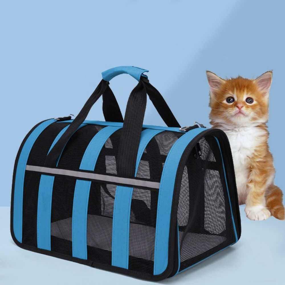 SUPER CUTE Foldable Pet Outing Handbag Reflective Oxford Cloth Cat