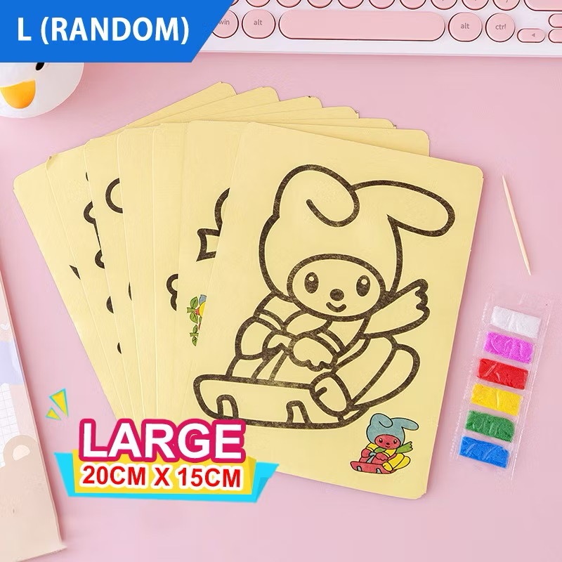 【Local Seller】Children Kids Sand Art Drawing Sand Painting Kid DIY Crafts Education Toy Boys Girls Goodies