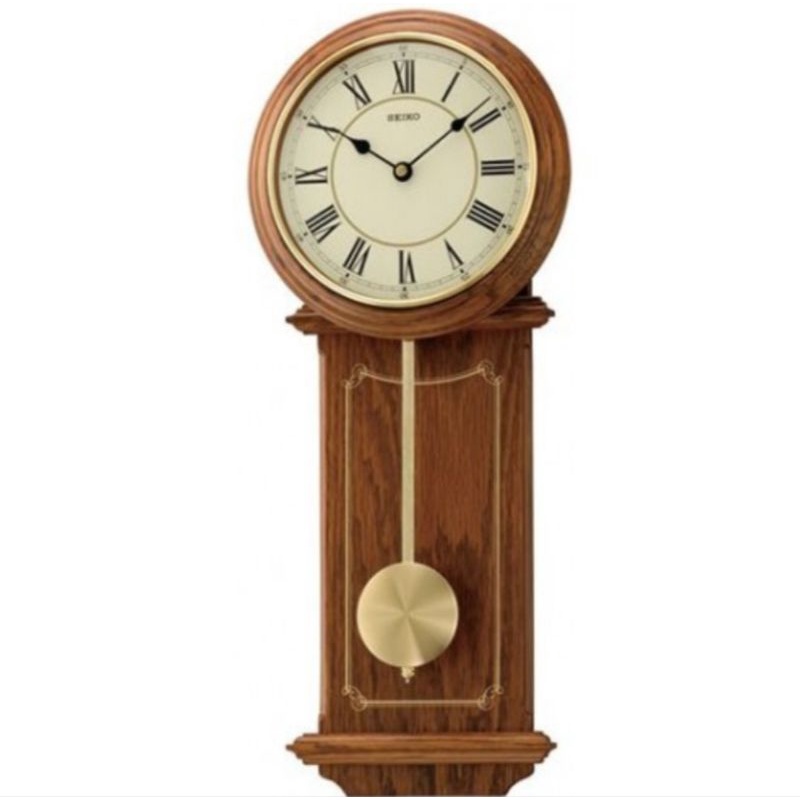 100% ORIGINAL SEIKO Wooden Pendulum Wall Clock QXC213B(kayu)