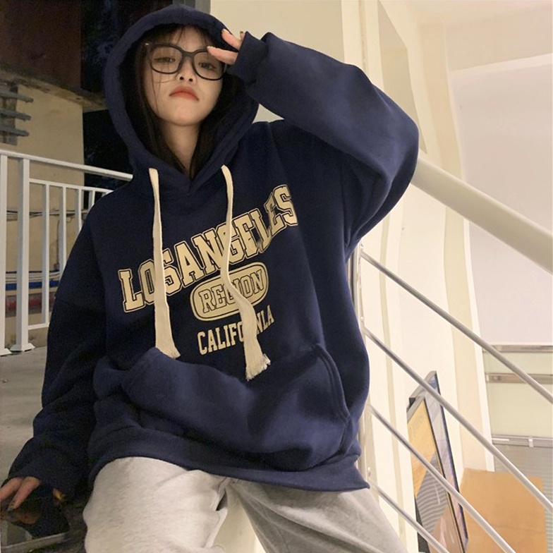 White and navy hot sale blue hoodie