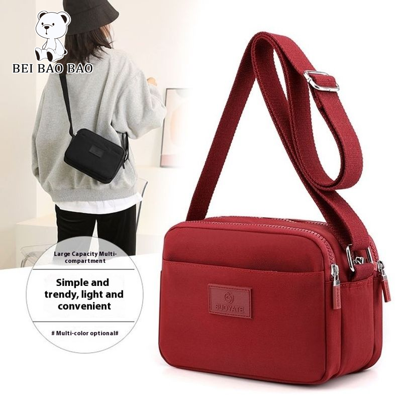 Bei baobao Fashionable Oxford Cloth Crossbody Bag with Zipper Closure and Multiple Compartments