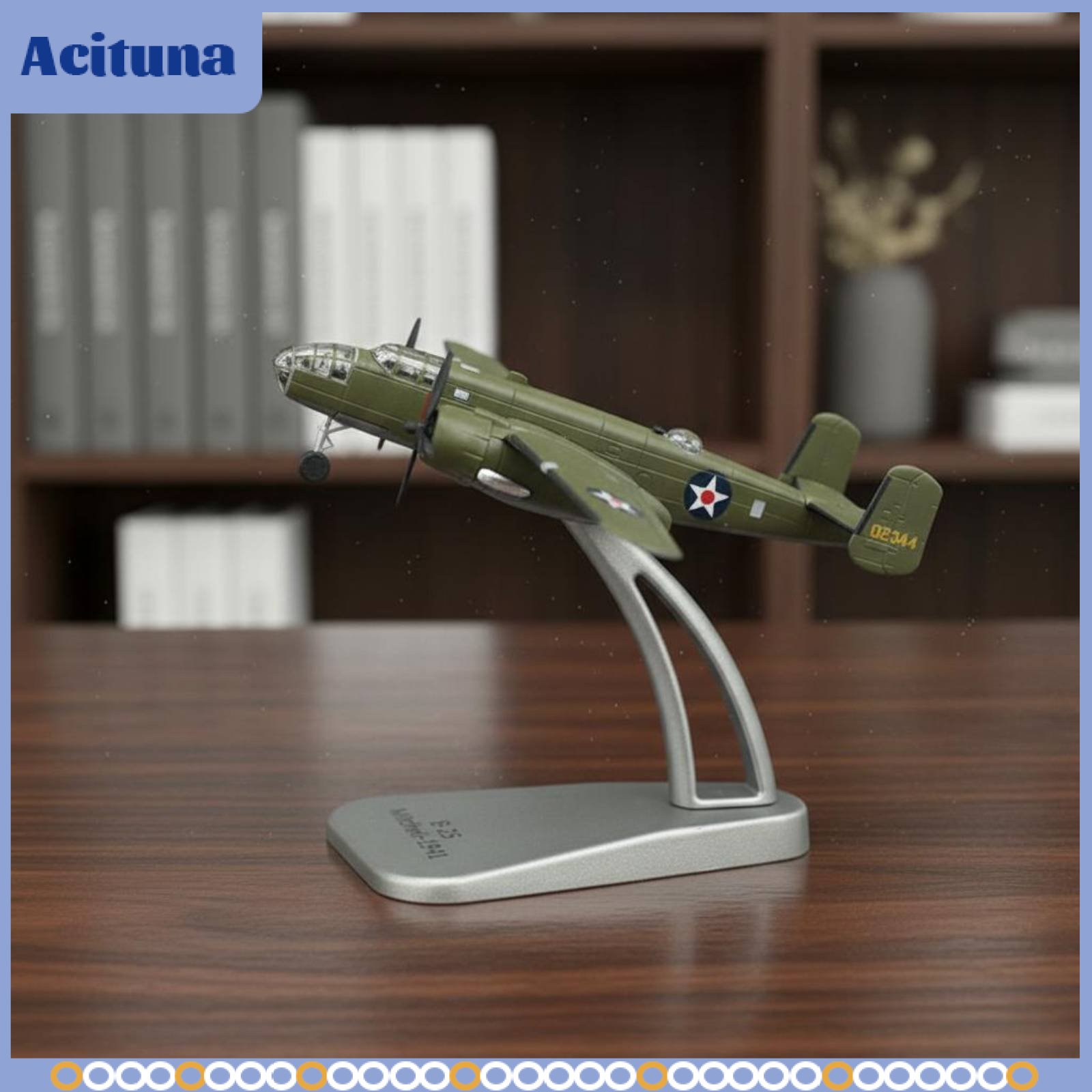 Acituna Highly Detailed 1:144 Scale B-25 Aircraft Collectible Item WWII American Aircraft Model Includes Display Stand Model for Collectors ราคา 849 บาท*ส่งฟรี