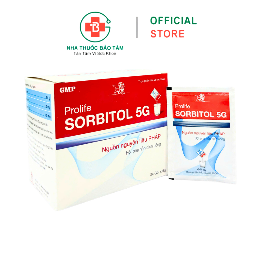 Bột Pha Prolife Sorbitol 5G Hỗ Trợ Giảm Táo Bón, Đầy Bụng, Khó Tiêu - Hộp 24 Gói