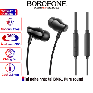Tai nghe nhét tai BOROFONE BM61 chống ồn, nghe hay, có mic đàm thoại thumbnail