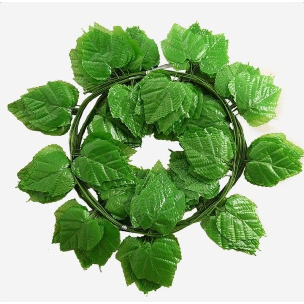 Daun Rambat Besar Sulur Panjang 2m Artificial Anggur Ivy Srigading Dekorasi Rumput Dinding Monstera