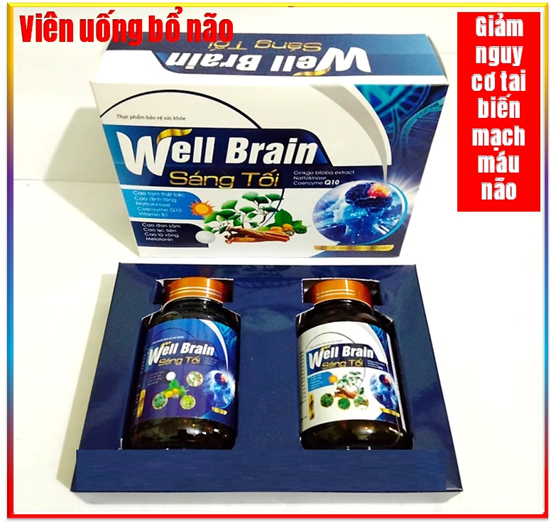 Viên Uống Bổ Não Well Branin - Bộ 2 sáng và tối . Hỗ trợ hoạt huyết