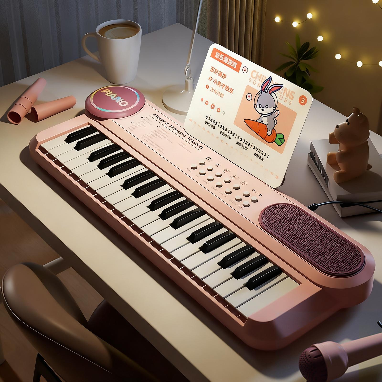 BNMUSIC Electronic Piano Digital Music Piano Keyboard 37 Keys Music Toy Musical Instrument Toy with Microphone for Children Age 3-5