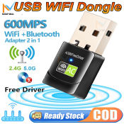 600Mbps USB Wifi Dongle Bluetooth, 2.4G/5GHz PC Receiver