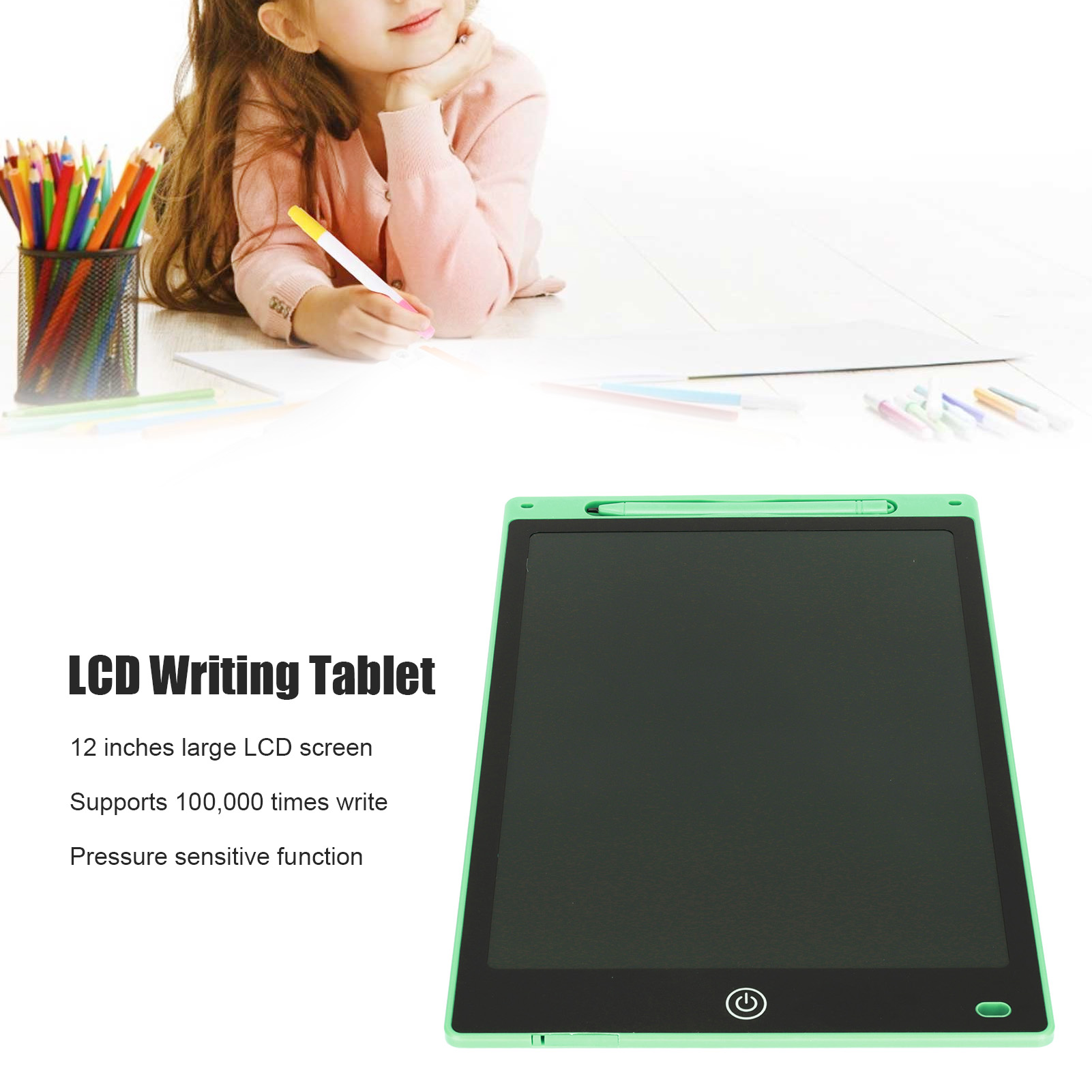 Tấm kẹp giấy viết 12in màn hình thân thiện với môi trường máy tính bảng viết LCD cho nhà cho các trường học cho văn phòng