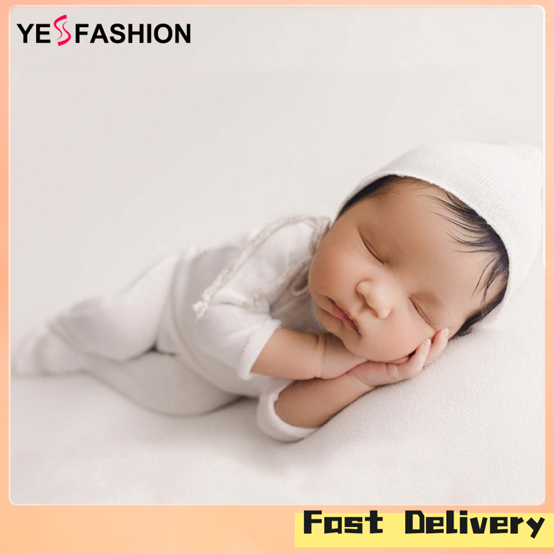Yesfashion Store IN stock Newborn Photo Outfits Romper Hat 2pcs Set Outfits Photography Clothing Sets Costume For Boy Girl Baby Infant ราคา 161 บาท*ส่งฟรี