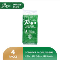 Tisyu Compact Facial Tissue 200-Pulls 2-ply (Pack of 4)