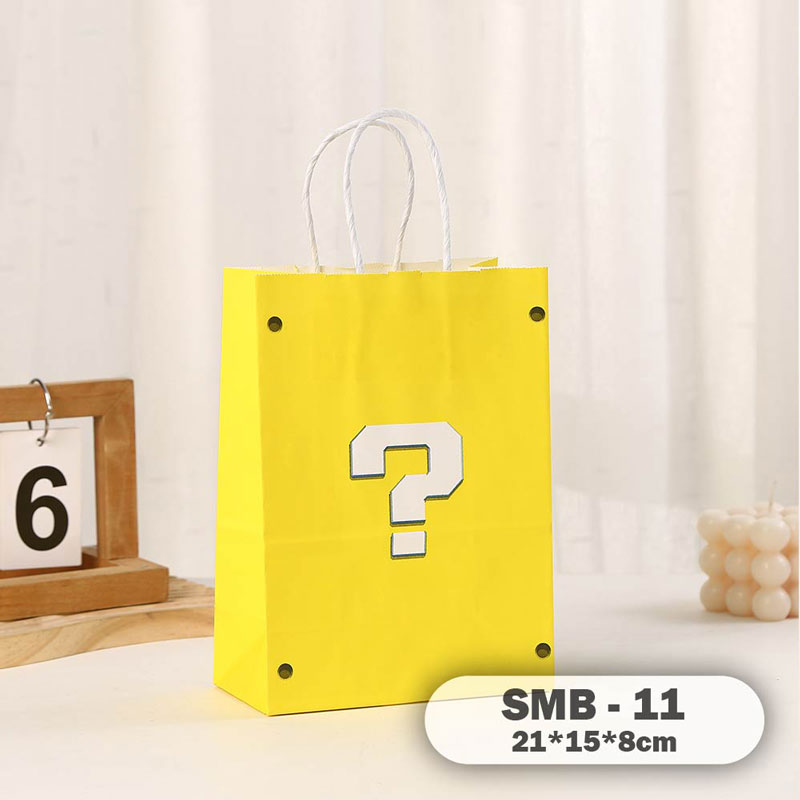 Kraft Cartoon Paper Bag Gift Bag with Handles Birthday Party Goodie Bag Children Goodie Bag Small Paper Bags for Gift