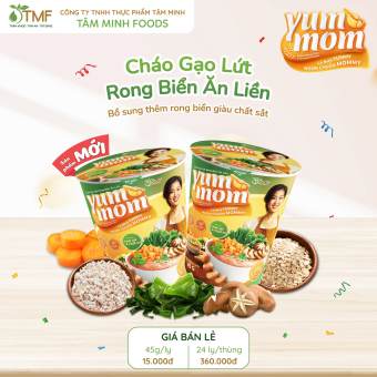 Cháo gạo lứt rong biển ăn liền TÂM MINH ly 45g