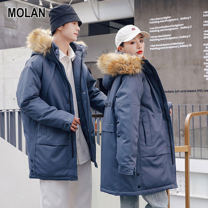 MOLAN Áo khoác áo khoác lông vũ mùa đông lạnh phong cách Hàn Quốc Áo khoác lông vũ ngoài trời cho nam nữ áo khoác Jacket thể thao