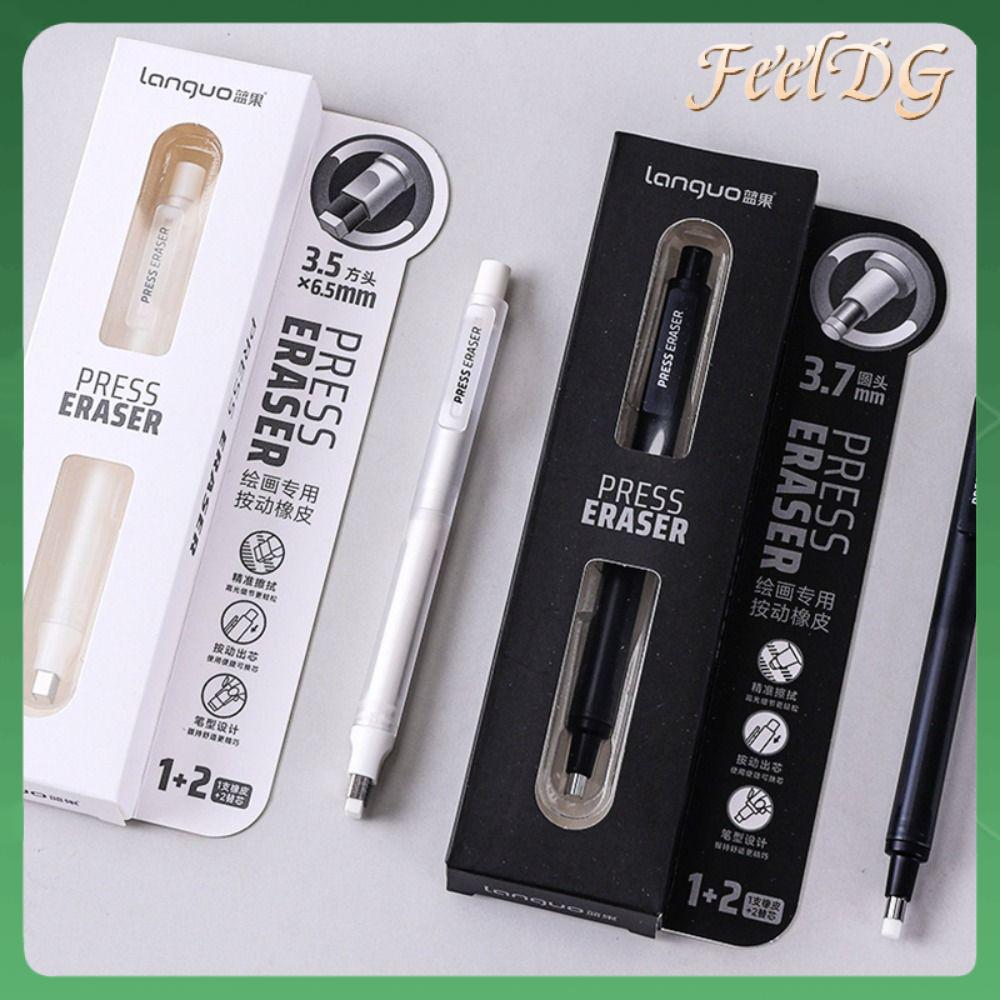 FEELDG Không có mảnh vụn Bộ tẩy xóa Có thể nạp lại Cơ chế báo chí Bút tẩy Bền bỉ Bút xóa vẽ phác thảo Bản vẽ phác thảo