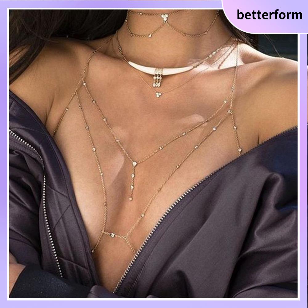 Metal Ladies Body Chain Sexy Style Hollow Bikini Ladies Breast Chain Body  Chain Decoration Jewelry