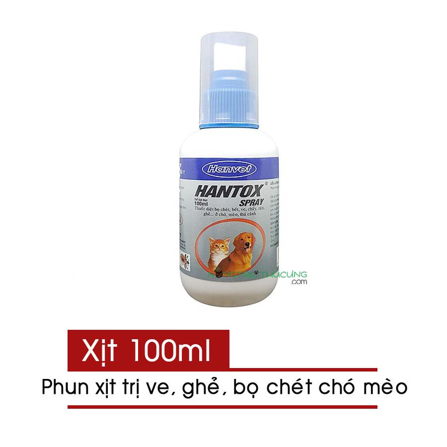 Phun Xịt Ve, Ghẻ, Bọ Chét Chó Mèo Hanvet Hantox Spray - 100ml