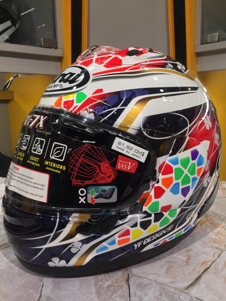 ARAI RX7X NAKAGAMI GP2 | HELM MOTOR FULL FACE | NAKAGAMI ORIGINAL Harga 11,600,000 rupiah*Gratis Ongkir