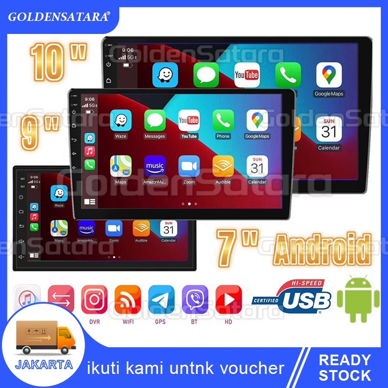 7/9/10 inch universal Android head unit for all double DIN car IPS screen Android 12 car radio multimedia player GPS for Toyota Honda Suzuki Nissan Hyundai Mazda Mitsubishi Harga 670,200 rupiah*Gratis Ongkir