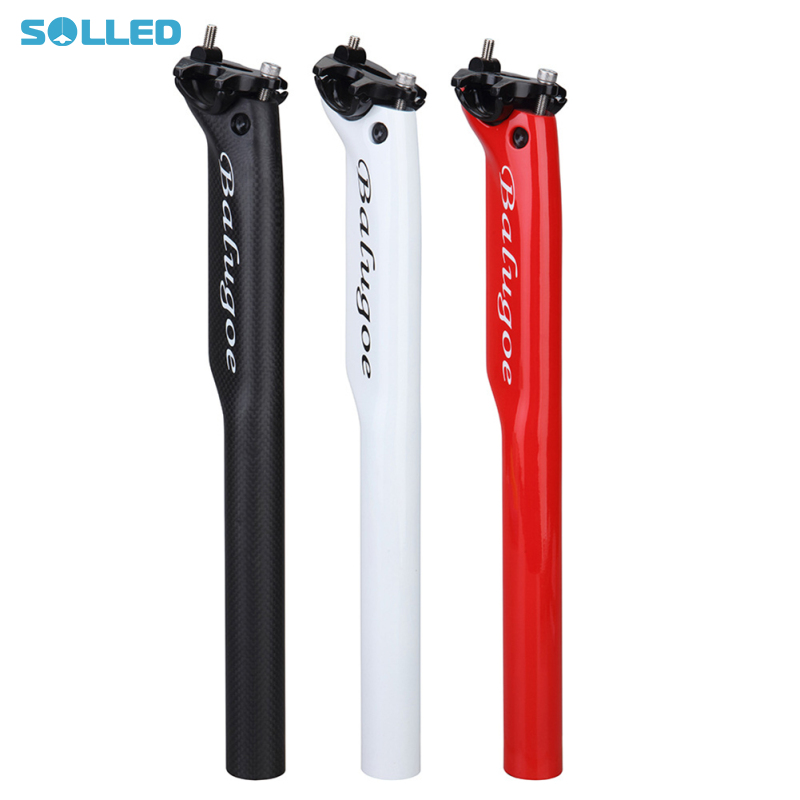Sợi Carbon hoàn toàn cốt yên xe đạp 27.2/30.8/31.6x350/400 3K đường núi Xe đạp phía sau phá vỡ cốt yên gió