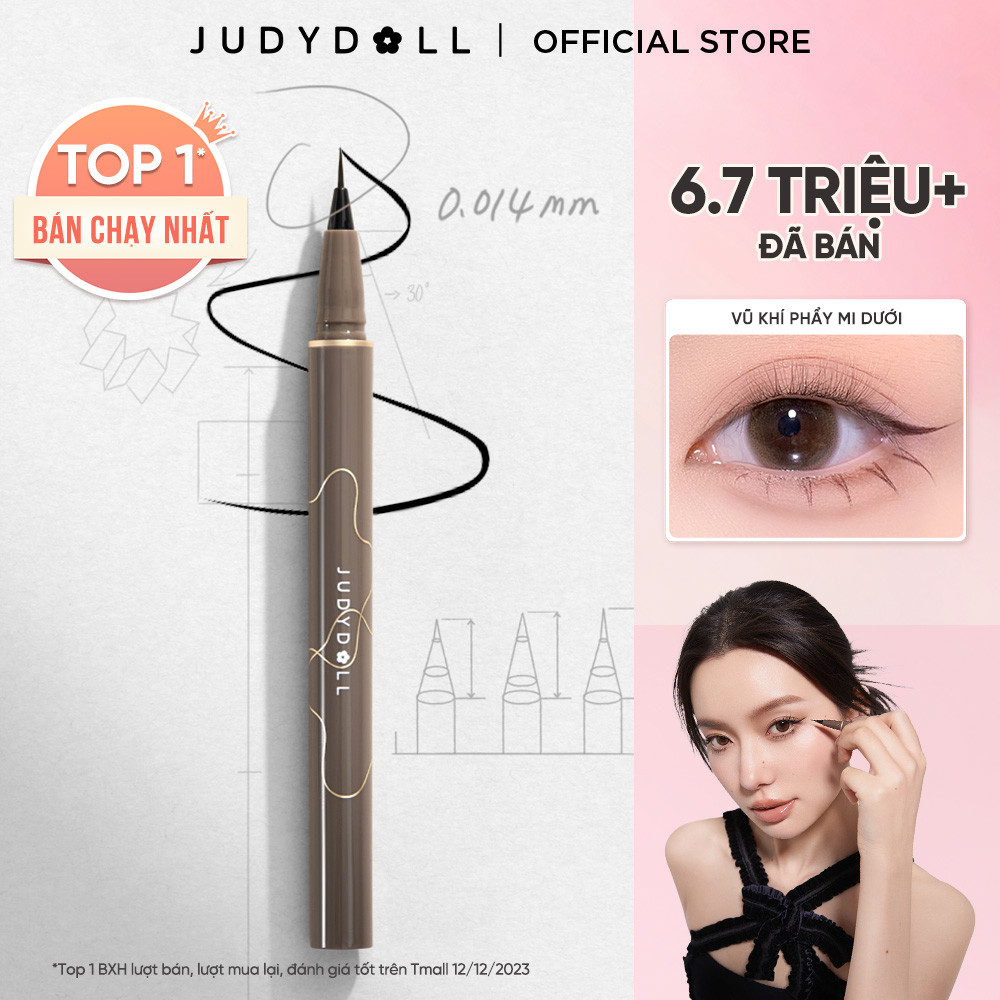  Judydoll Màu Nâu Siêu Mịn Bút Kẻ Mắt Không Thấm Nước Nhanh Khô Lâu Trôi Không Nhòe 