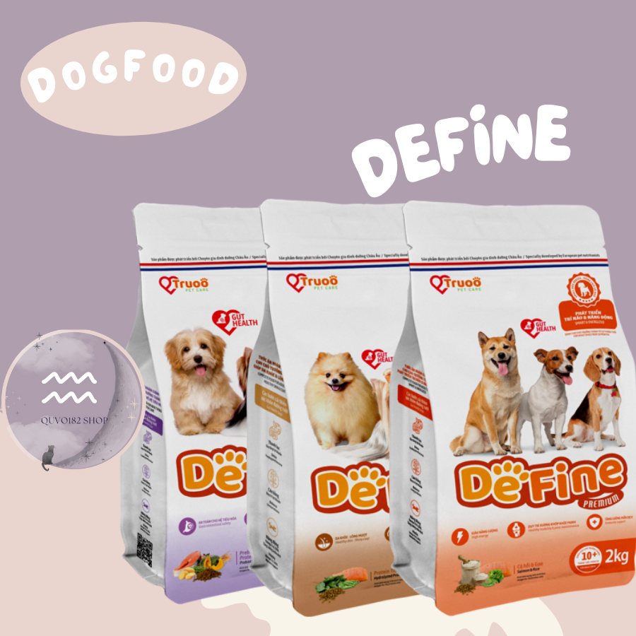 Thức ăn chó DEFINE cao cấp hỗ trợ tiêu hóa, trí não, mượt lông 500g