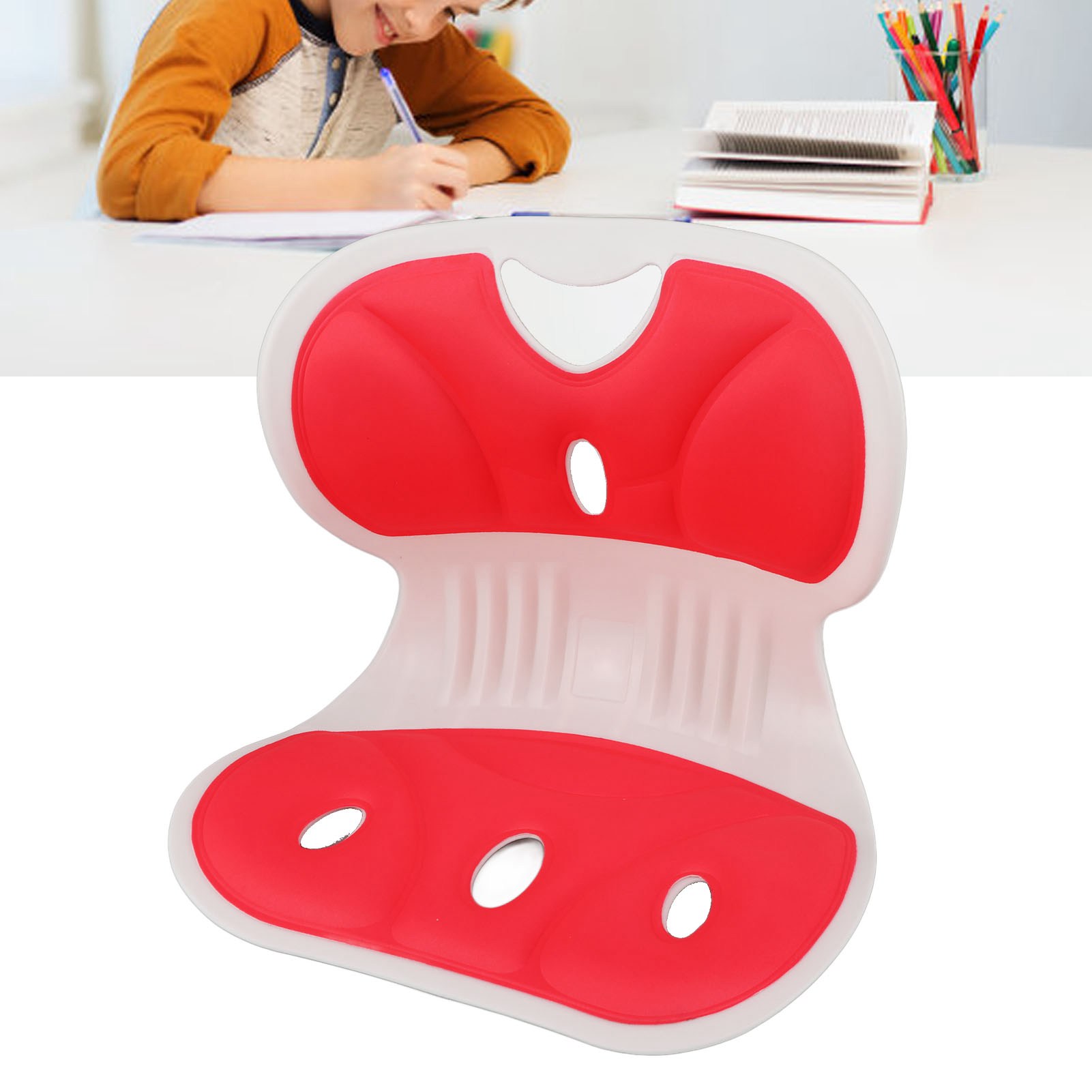 Yoidesu học sinh ngồi điều chỉnh tư thế đệm lớn hình dạng cánh hoa eo ghế hiệu quả công cụ học tập sử dụng đa năng văn phòng eo (Màu Xanh)